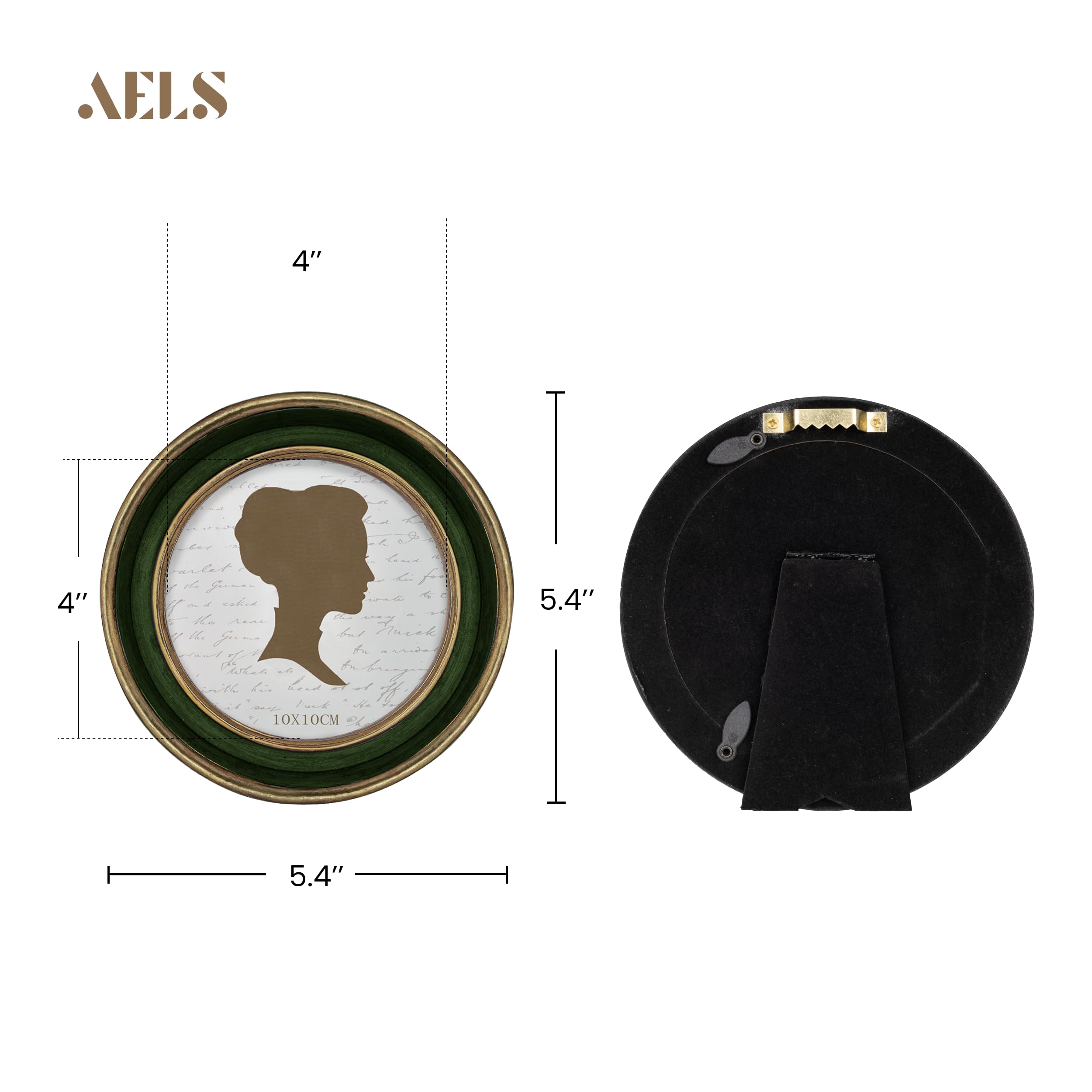 AELS 4x4 Inch Vintage Picture Frame, Elegant Antique Photo Frames with Glass Front, Photo Display, Tabletop Wall Hanging, Gift I